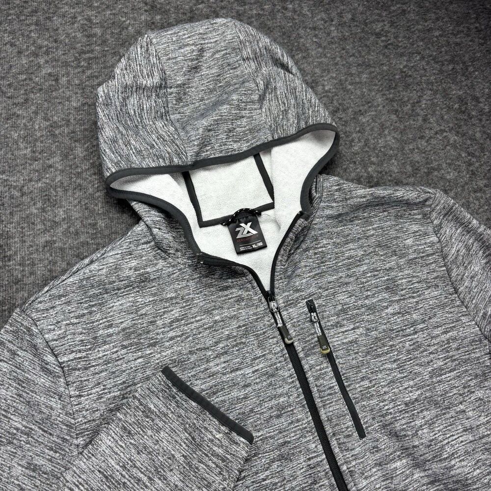 ZeroXposur Men’s XL Full Zip Jacket Iron Heather Fleece Lined N86030 Gray